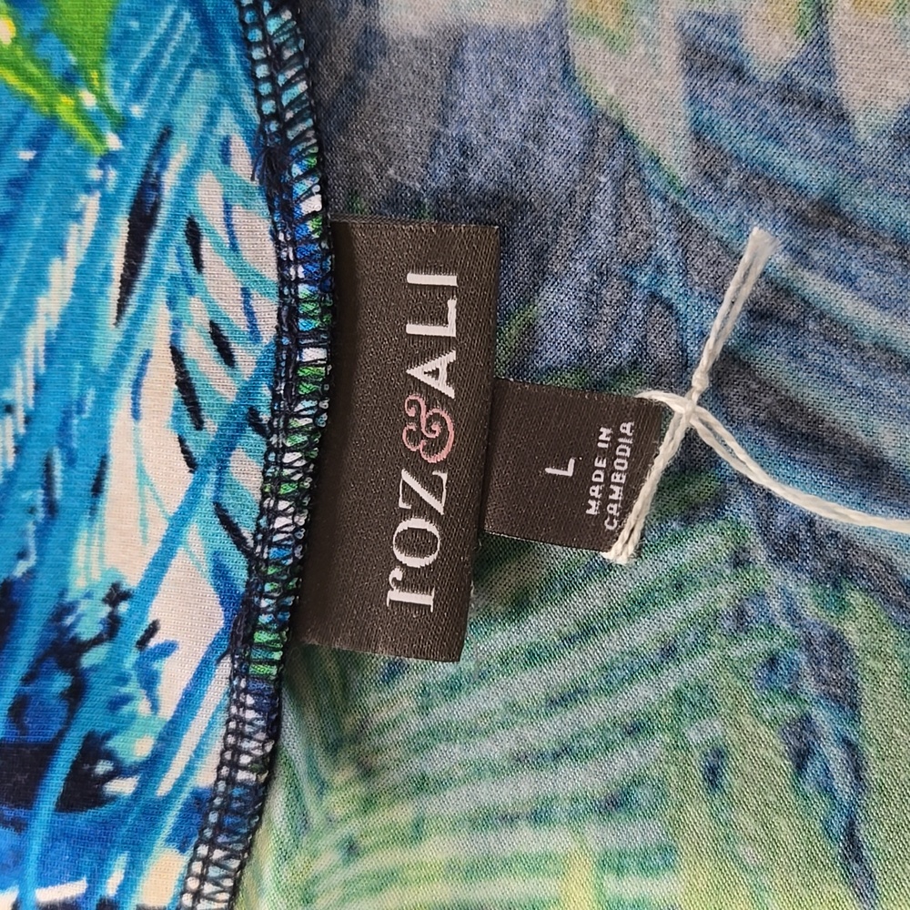 T53 Roz &Ali Tropical Tank Top Handkercheif Hem Lightwright Breezy "Vacay Ready" - Picture 9 of 10
